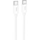 Дата кабель USB-C to USB-C 1.0m Magic silicone PD 60 W X87 white HOCO (6931474783264)
