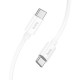 Дата кабель USB-C to USB-C 1.0m Magic silicone PD 60 W X87 white HOCO (6931474783264)