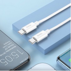 Дата кабель USB-C to USB-C 1.0m Magic silicone PD 60 W X87 white HOCO (6931474783264) - Фото