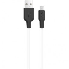 Дата кабель USB 2.0 AM to Micro 5P 1.0m 2A silicone X21 black+white HOCO (6957531071389) - Фото