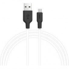 Дата кабель USB 2.0 AM to Micro 5P 1.0m 2A silicone X21 black+white HOCO (6957531071389) - Фото