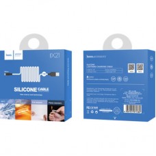 Дата кабель USB 2.0 AM to Micro 5P 1.0m 2A silicone X21 black+white HOCO (6957531071389) - Фото