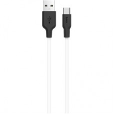 Дата кабель USB 2.0 AM to USB-C 1.0m 2 A silicone X21 black+white HOCO (6957531071402) - Фото