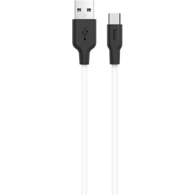 Дата кабель USB 2.0 AM to USB-C 1.0m 2 A silicone X21 black+white HOCO (6957531071402)