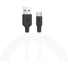 Дата кабель USB 2.0 AM to USB-C 1.0m 2 A silicone X21 black+white HOCO (6957531071402) - Фото