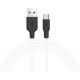 Дата кабель USB 2.0 AM to USB-C 1.0m 2 A silicone X21 black+white HOCO (6957531071402)