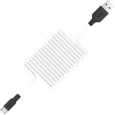 Дата кабель USB 2.0 AM to USB-C 1.0m 2 A silicone X21 black+white HOCO (6957531071402) - Фото