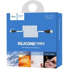 Дата кабель USB 2.0 AM to USB-C 1.0m 2 A silicone X21 black+white HOCO (6957531071402) - Фото