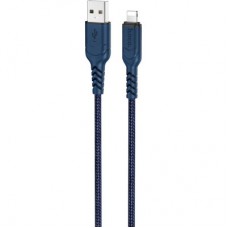 Дата кабель USB 2.0 AM to Lightning 1.0m 2.4A nylon X59 blue HOCO (6931474744883) - Фото