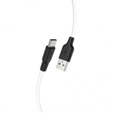 Дата кабель USB 2.0 AM to USB-C 1.0m 3 A silicone black+white HOCO (6931474711915) - Фото