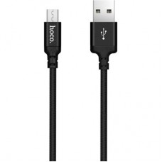 Дата кабель USB 2.0 AM to Micro 5P 1.0m 2.4A nylon X14 black HOCO (6957531062844) - Фото