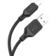 Дата кабель USB 2.0 AM to Lightning 1.0m silicone black HOCO (6931474788405)
