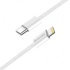 Дата кабель USB-C to Lightning 2.0m PD 27W braided gray ColorWay (CW-CBPDCL068-GR) - Фото