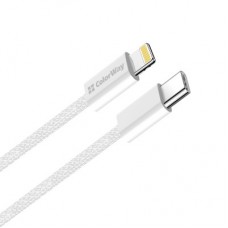 Дата кабель USB-C to Lightning 2.0m PD 27W braided gray ColorWay (CW-CBPDCL068-GR) - Фото