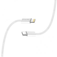 Дата кабель USB-C to Lightning 2.0m PD 27W braided gray ColorWay (CW-CBPDCL068-GR) - Фото