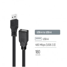 Дата кабель USB 2.0 AM/AF 1.8m black ColorWay (CW-CBUF076-BK) - Фото