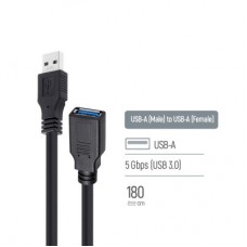 Дата кабель USB 3.0 AM/AF 1.8m black ColorWay (CW-CBUF075-BK) - Фото