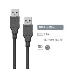 Дата кабель USB 2.0 AM/AM 1.0m black ColorWay (CW-CBUU071-BK) - Фото