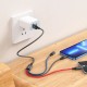 Дата кабель USB 2.0 AM to Lightning + Micro 5P + USB-C 1.0m 2A nylon black+red+blue HOCO (6931474768636)