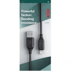 Дата кабель USB 2.0 AM to Lightning 1.0m braided black XO (NB235_L_Black) - Фото