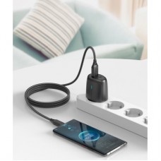 Дата кабель USB 2.0 AM to USB-C 1.0m braided black XO (NB235_C_Black) - Фото