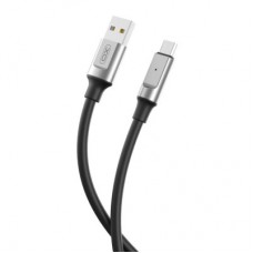 Дата кабель USB 2.0 AM to USB-C 1.0m 6A silicone black XO (NB251_C_Black) - Фото