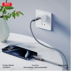 Дата кабель USB 2.0 AM to USB-C + USB 2.0 AM to Lightning 1.0m 60W gray XO (NB275_4-in-1_Gray) - Фото