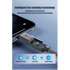 Дата кабель USB 2.0 AM to USB-C + USB 2.0 AM to Lightning 1.0m 60W gray XO (NB275_4-in-1_Gray) - Фото