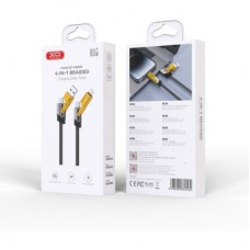 Дата кабель USB 2.0 AM to USB-C + USB 2.0 AM to Lightning 1.0m 60W black XO (NB283_4-in-1_Black) - Фото
