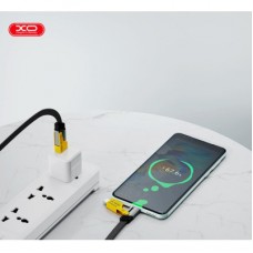 Дата кабель USB 2.0 AM to USB-C + USB 2.0 AM to Lightning 1.0m 60W black XO (NB283_4-in-1_Black) - Фото