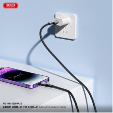 Дата кабель USB-C to USB-C 1.0m 240W black XO (NBQ264A_С_Black) - Фото