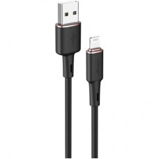 Дата кабель USB 2.0 AM to Lightning 1.2m 2.4A silicone C2-02 black Acefast (AFC2-02B) - Фото