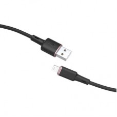 Дата кабель USB 2.0 AM to Lightning 1.2m 2.4A silicone C2-02 black Acefast (AFC2-02B) - Фото