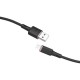 Дата кабель USB 2.0 AM to Lightning 1.2m 2.4A silicone C2-02 black Acefast (AFC2-02B)