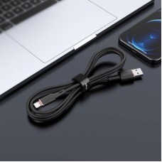 Дата кабель USB 2.0 AM to Lightning 1.2m 2.4A silicone C2-02 black Acefast (AFC2-02B) - Фото
