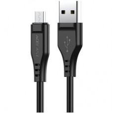 Дата кабель USB 2.0 AM to Micro 5P 1.2m 2.4A TPE C3-09 black Acefast (6974316280880) - Фото