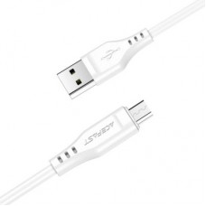 Дата кабель USB 2.0 AM to Micro 5P 1.2m 2.4A TPE C3-09 white Acefast (6974316280897) - Фото