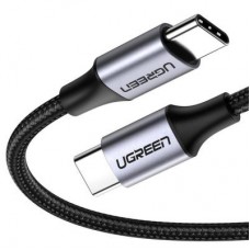 Дата кабель USB-C to USB-C 1.0m US261 3A Alum. Braid Gray\Black Ugreen (50150) - Фото