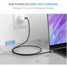 Дата кабель USB-C to USB-C 1.0m US261 3A Alum. Braid Gray\Black Ugreen (50150) - Фото