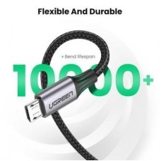 Дата кабель USB 2.0 AM to Micro 5P 1.0m US290 Aluminum Braid Black Ugreen (60146) - Фото