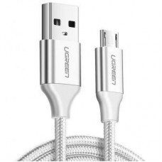Дата кабель USB 2.0 AM to Micro 5P 1.0m US290 Aluminum Braid White Ugreen (60151) - Фото