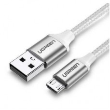 Дата кабель USB 2.0 AM to Micro 5P 1.0m US290 Aluminum Braid White Ugreen (60151) - Фото