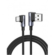 Дата кабель USB 2.0 AM to Type-C 1.0m US176 Both Angled 3A (Black) Ugreen (20856) - Фото