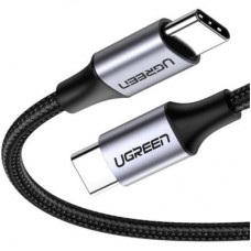 Дата кабель USB-C to USB-C 2.0m US261 18W Round Cable Nickel Plating Aluminum Shell Black Ugreen (50152) - Фото