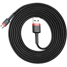 Дата кабель USB 2.0 AM to Micro 5P 3.0m 2A Red-Black Baseus (CAMKLF-H91) - Фото