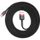 Дата кабель USB 2.0 AM to Micro 5P 3.0m 2A Red-Black Baseus (CAMKLF-H91) Дата кабель USB 2.0 AM to Micro 5P 3.0m 2A Red-Black Baseus (CAMKLF-H91)