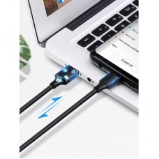 Дата кабель USB 2.0 AM to USB-C 0.5m 3.0A (18W) Nickel Plating US287 Black Ugreen (60115) - Фото