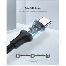 Дата кабель USB 2.0 AM to USB-C 0.5m 3.0A (18W) Nickel Plating US287 Black Ugreen (60115) - Фото