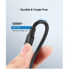 Дата кабель USB 2.0 AM to USB-C 0.5m 3.0A (18W) Nickel Plating US287 Black Ugreen (60115) - Фото