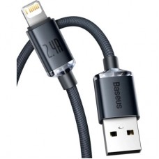 Дата кабель USB 2.0 AM to Lightning 2.0m 2.4A black Baseus (CAJY000101) - Фото